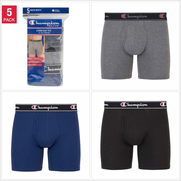 Champion Elite XL Boxer Brief 5-pack X-Temp Black Gray Blue Trunks Underwear NWT - Picture 1 of 11